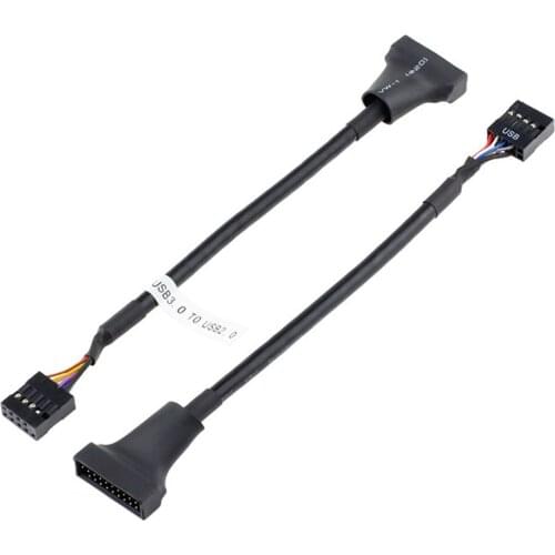 Computer Motherboard 19pin USB 3.0 Male header to 9pin USB 2.0 Female port converter card adapter