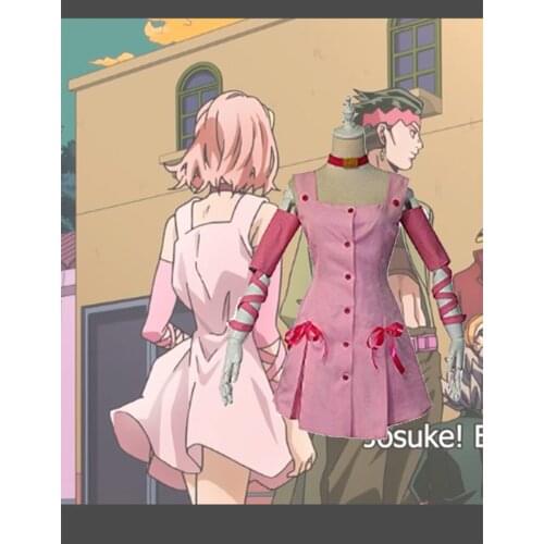 JoJos Bizarre Adventure Sugimoto Reimi Cosplay Costume Halloween Carnival Fancy Dress for Womem Pink Lolita Dress