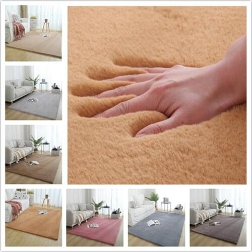Nordic Thicken Faux Fur Shaggy Rug And Carpet For Living Room Soft Plush Bedroom Carpet Hallway Kids Room Bedside Mat Home Decor