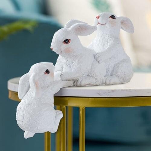 Creative Modern Resin Cute Rabbit Home Decoration Crafts Ornaments Living Room TV Cabinet Wine Rack Small Furnishings