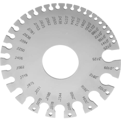 Stainless Steel 0-36 Round AWG SWG Wire Gauge Thickness Measuring Sheet Diameter Metal Machinist Measurement Plate Ruler