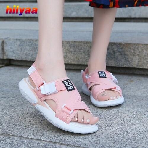Girls Summer Sandals Youth Shoes Female Stretch Fabric Breathable Sandalias Mujer Flats Open-toed slippers Buckle Woman Sandals