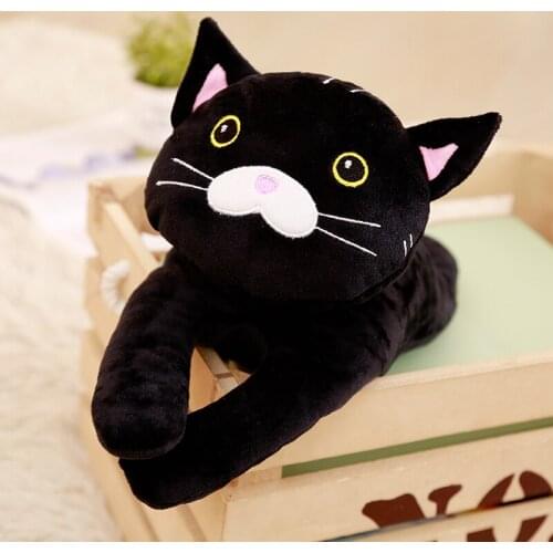 Miaoowa 1pc 35cm Cute Black Cat Plush Toys for Kids Stuffed Cartoon Animal Doll Simulation Toys for Children Soft Pillow Gift