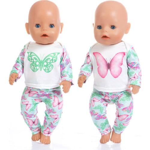 Fashion Butterfly Surit Wear For 43cm Baby Doll 17 Inch Born Babies Dolls Clothes And Accessories