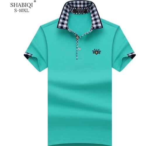 SHABIQI Plus Size S-10XL Brand New Mens Polo Shirt Men Cotton Short Sleeve Polo Shirt Embroidery Lion Mens Casual polo shirts