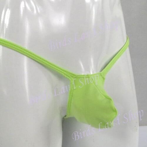 Mens Contoured Pouch String Thong Soft sueding suede Jersen Green G403E