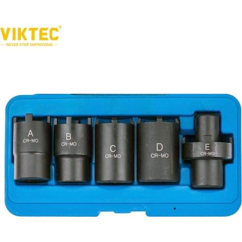 Viktec Groove Nut Socket Set 5pcs 1/2"Drive Gear Socket Set Bolt Extractor Tool Set