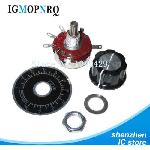 1 set WTH118 DIY Kit Parts 2W 1A Potentiometer 1K 2.2K 4.7K 10K 22K 47K 100K 470K 1M ohm MF-A03 + WHT118 + 0-100 Scale