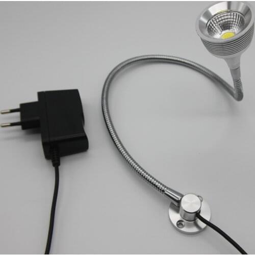 3W Adjustable Arm Cob Led Headboard Wall Mounted Light Attach To Bed AC85-265