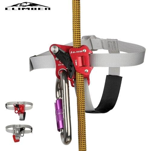 【New store 】 SRT Rock Climbing Foot Ascender Riser With Pedal Belt Grasp Rope Gear Anti Fall Off Left Right foot ascend