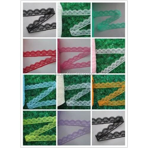 Wholesale 10 yards width 2.5 cm heart-shaped lace satin embroidery lace a variety of colors optional DIY clothes trim