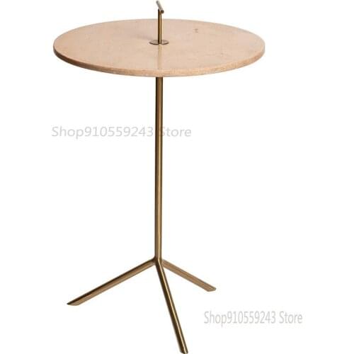 Simple Modern Natural Marble Side Table Home Living Room Sofa Side Cabinet Nordic Side Table Small Round Table