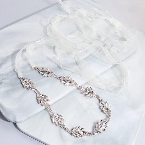 JLZXSY Rose Gold Leaf Style Bridal Belt Handmade Rhinestone Applique Waist Chain Alloy Wedding Belt Wedding Dress Accessories