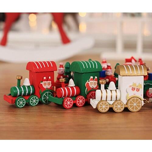 Xmas Decoration Christmas Cartoon Train Home Ornament Table Display Mold Gift Christmas Ornament Decorations Home Happy New Year
