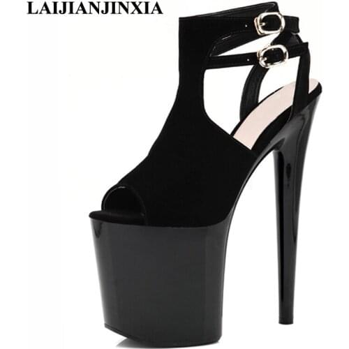 LAIJIANJINXIA Sexy New Hot Night Club Party 20cm Thin High Heel Dancing Sandals Women Dress Summer Pole Dance Shoes