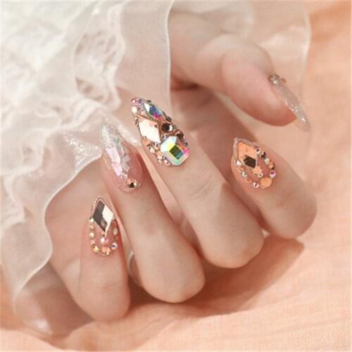 Mixed Size Shiny Nail Gems 3D Nail Art Rhinestones Diamond Rhinestones DIY Nail Art Decoration Crystal Stone Nails Accessories