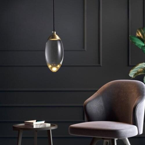 Modern Rugby K9 Crystal Led Pendant Lights Nordic Gold Bar Restaurant Light Fixture Living Room Decoration Kitchen Bedroom Lamp