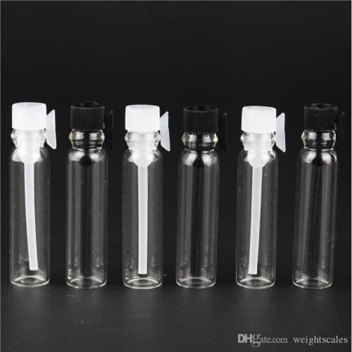 1ML 2ML 3ML Glass Perfume Essential Oil Vial Clear Mini Tube Travel Gram Size Cosmetic Empty Tester Bottle Transparent For Sampl