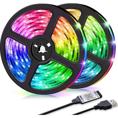 LED Strip Light Fita RGB 2835 Bluetooth Control 5V USB Flexible Lamp Tape Ribbo For TV Backlight Luz Bedroom Tira Festival Luces