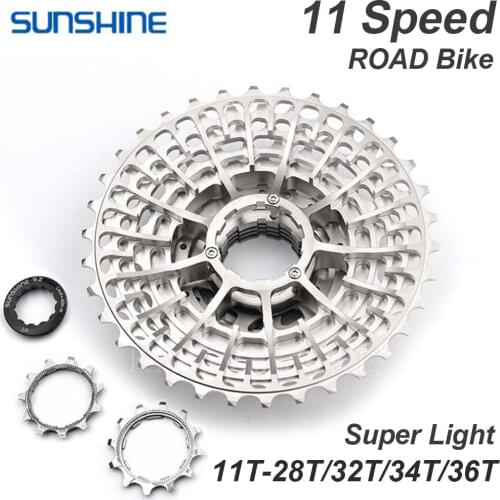 SUNSHINE Ultralight Road Bike Cassette 11 Speed 11T-28T/32T/34T/36T 11V Flywheel K7 Gravel 11S Flywheel for Shimano HG System