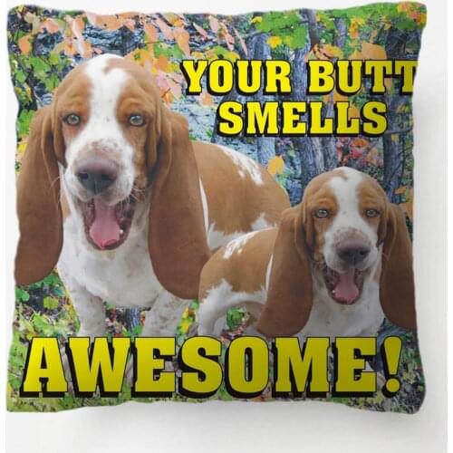 Hilarious Your Butt Smells Awesome Laughing Dogs Throw Pillow Decorative Cushion Cover Pillow Case Customize Gift Pillowcase