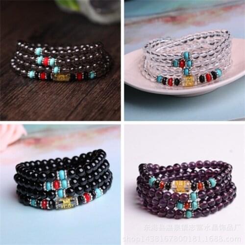 WWLB Red Wine 6MM 108 Beads Women Tibetan Buddhism Chakra Mala Bracelet Yoga Healing Mala Charm Strand Beaded Bracelet Jewelry