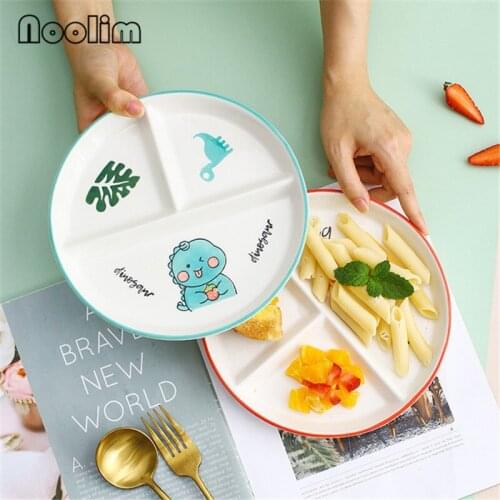 Japanese Ceramic Cartoon Dinner Baking Plate White Porcelain Breakfast Dessert Sushi Plate Fruit French Fries Dishes Tableware