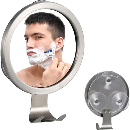 Bathroom Fogless Mirror Shower Shaving Mirror with Suction Cup Washroom Wall Mount Vanity Mirror with Hook Bathroom Accessories