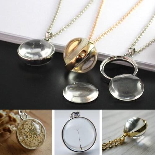 1PC Glass Cabochons Locket With Chain(2 Designs available) diy locket by yourself