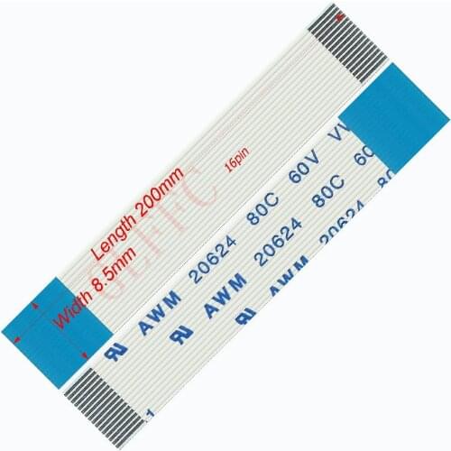 16pin 0.5pitch 200mm-1000mm B-type Flexible Flat Cable FFC awm 20624 ROHS for TTL LCD DVD Computer