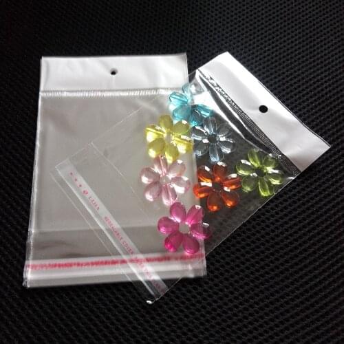 2000pcs Transparent Self Adhesive Seal Plastic Storage Bag OPP Bag For Packaging/Gift/Wedding/Jewelry Gift bags With Hang Hole