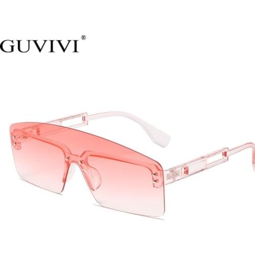 2021 New Fashion Sunglasses Women Pink Square Rimless Sunglasses Men Frameless Gradient Sun Glass Eyewear Outside UV400 Glass