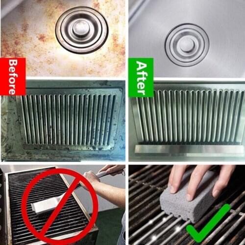 3PCS Handheld Clean Brick BBQ Cleaning Stone Odorless Grill Ecological Barbecue Scraper Griddle Removing Stains Brush