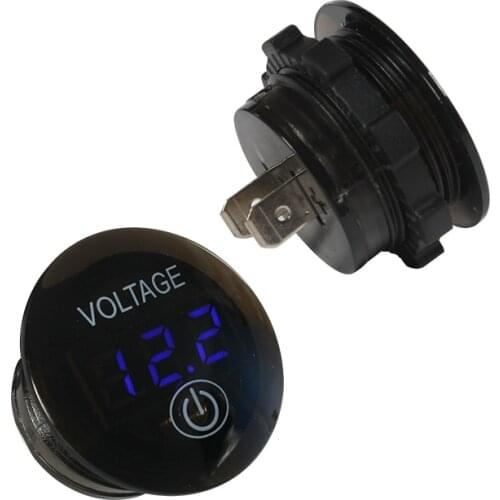 3 Pcs RV battery voltmeter LED digital display with touch switch 12V/24V voltmeter detector trailer caravan marine accessories