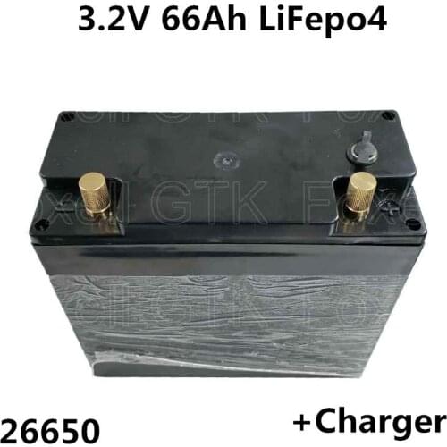 LiFepo4 26650 rechargeable battery 3.2V 66Ah 60Ah for solar power power storage device Electric car+charger