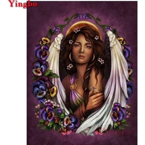 Diamond Embroidery Women Angel Wings Full Square Drill Needlework 5D DIY Diamond Painting Cross Stitch Handicraft Home Decor