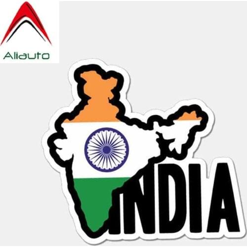 Aliauto Creative Car Sticker Continent India Flag Auto Decor PVC Decal Cover Scratches for Mercedes Benz Volvo Xc90,12cm*10cm