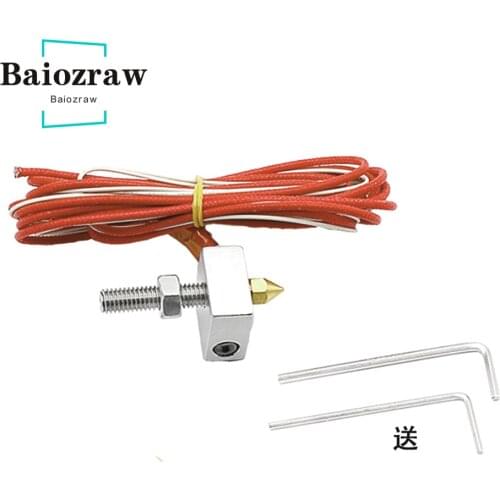 3D Printer Parts DIY K7/MK8 Extruder Hotend Kit Print Head Heating Rod Nozzle Kit Thermistor