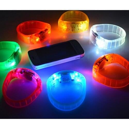 Voice Control Sound Activated Sensor LED Flashing Bracelet Bangle WristBand Wrist Strap Party Favor LX2130
