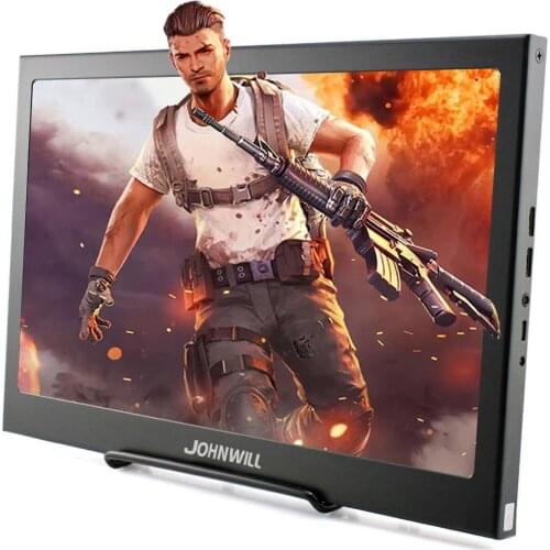 15.6 Inch IPS Gaming Monitor for PS4/3 1920x1080 HD Portable Display with HDMI Audio Output USB Powered Built-in Speaker +case