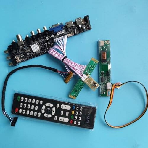 Kit For LTN154AT07 remote Panel 30pin 1280X800 Controller board Digital DVB-C DVB-T VGA CCFL TV USB AV LCD 15.4"