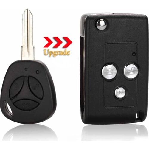 Kutery 10pcs 3 Buttons Replacement Modified Flip Folding Remote Car Key Shell Case For Lada Priora Niva Vaz Granta Xray Sedan