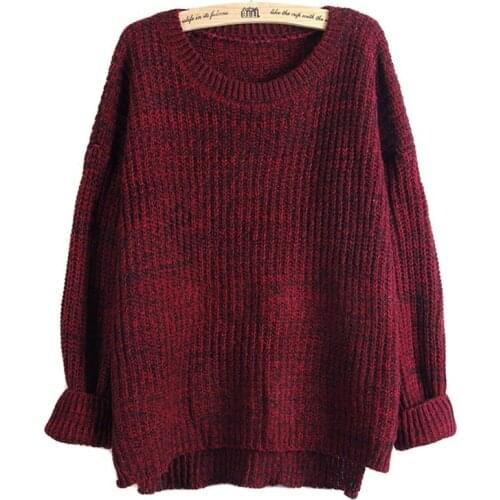 Korean Fashion Sweater Pullovers Knitted O-Neck Autumn Winter Female Loose Ladies Leisure Tops Pure Color Shirt Pullover