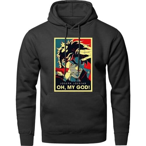 Men Anime Print Hooded drawstring Hoodie 2020 spring autumn Streetwear Jacket Casual funny coats solid color Thicken Sweatshirt