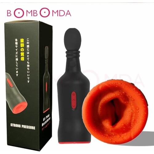 Male Masturbator Penis Pump Vibrator for Men Silicone Automatic Heating Sucking Oral Sex Cup Adult Intimate Toys Blowjob Machine