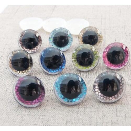 New 100pcs--16mm&20mm&25mm clear trapezoid plastic safety toy eyes & glitter Nonwovens & hard washer --color& size option-sp