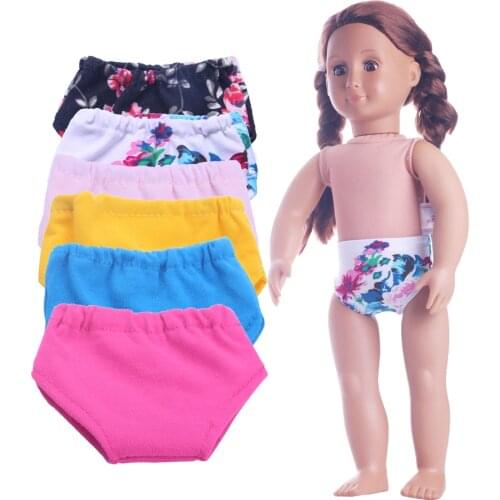 2017 New 6ix-Color Doll Underwear Suitable For 18-inch American Doll Floral Pattern