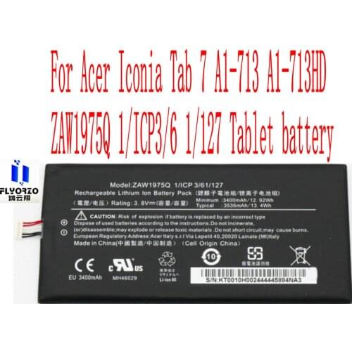 New High Quality 3536mAh ZAW1975Q Battery For Acer Iconia Tab 7 A1-713 A1-713HD ZAW1975Q 1/ICP3/6 1/127 Tablet