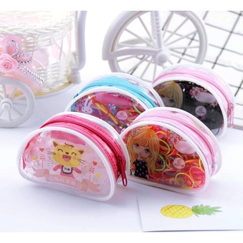 300/lot Cute Girls Colourful Ring Disposable Elastic Hair Bands Holder Rubber Band Scrunchies Kids Hair Accessories