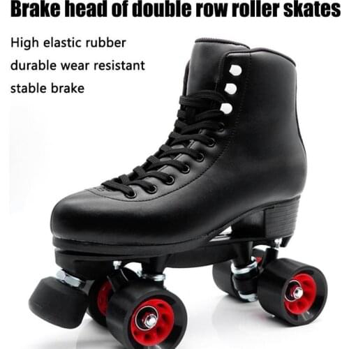 2Pcs 85A Roller Skates Toe Stops With 9/16" Bolt Adjustable Rubber Brake Block Stoppers For Quad Skates Brake Head With Wrench